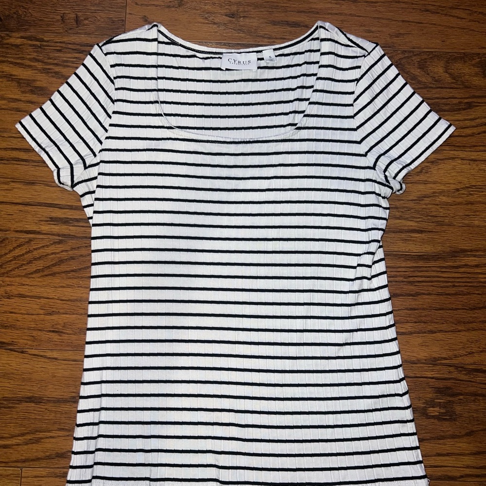 Cyrus Essentials Ribbed Striped Baby Tee